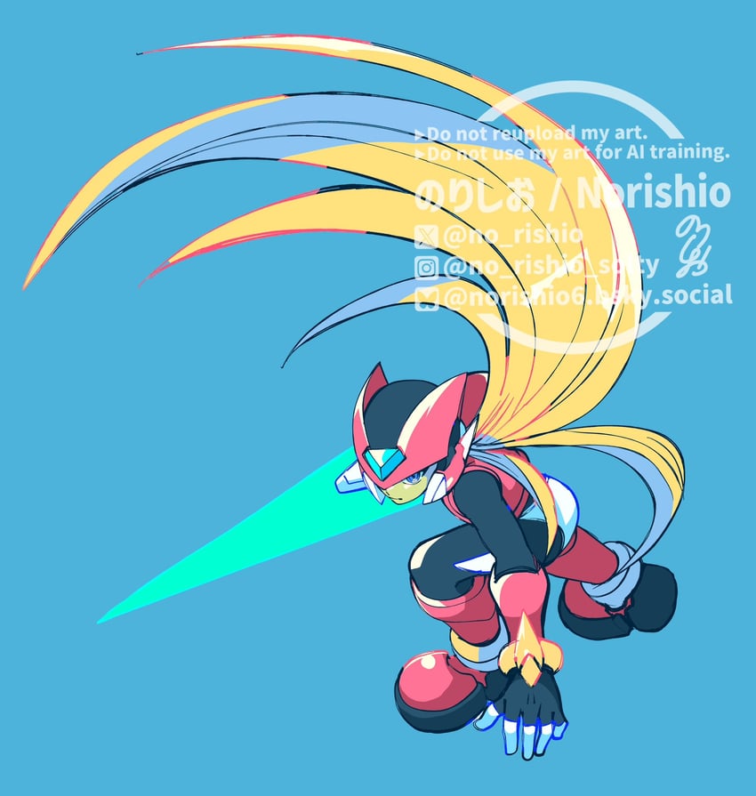 zero and zero(z) (mega man and 1 more) drawn by no-rishio