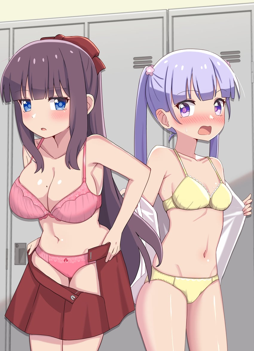 suzukaze aoba and takimoto hifumi (new game!) drawn by ao_(flowerclasse)