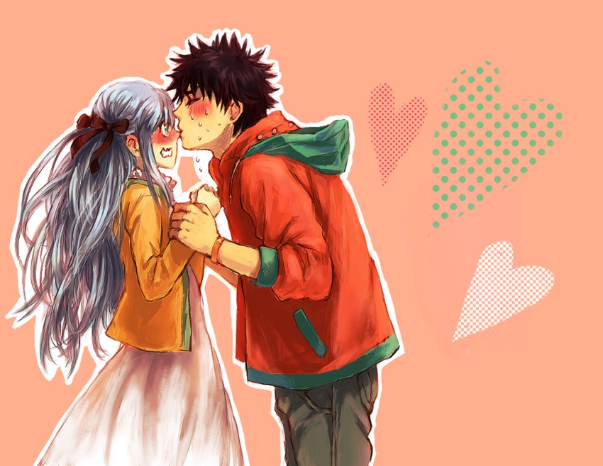kamijou touma and index (toaru majutsu no index) drawn by mizna