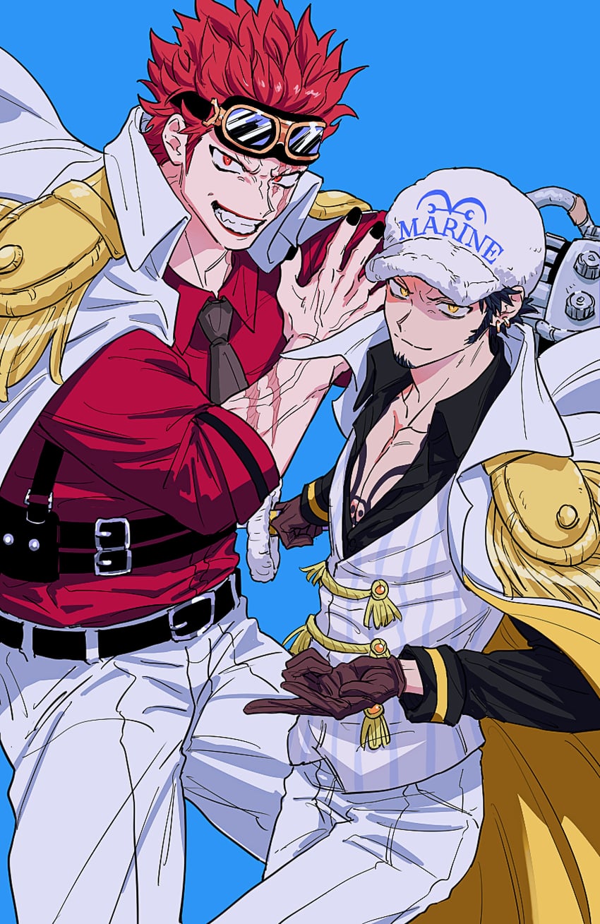 trafalgar law and eustass kid (one piece) drawn by yakumo_(ykm)