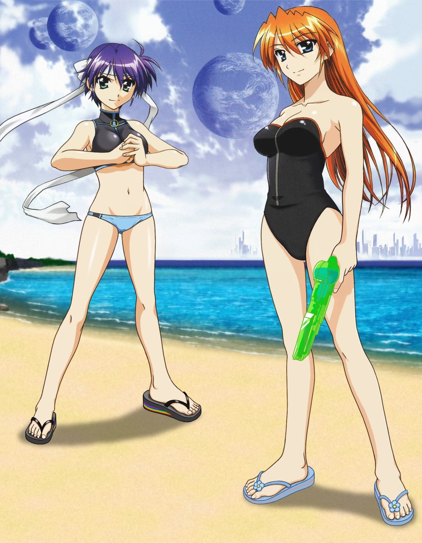 subaru nakajima and teana lanster (lyrical nanoha and 1 more) drawn by okuda_yasuhiro