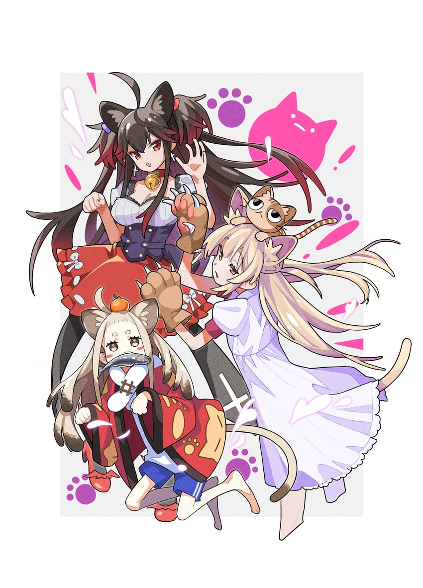 natori sana, saigou r irori, and yoruno tobari (sana channel and 1 more) drawn by kintamawaru