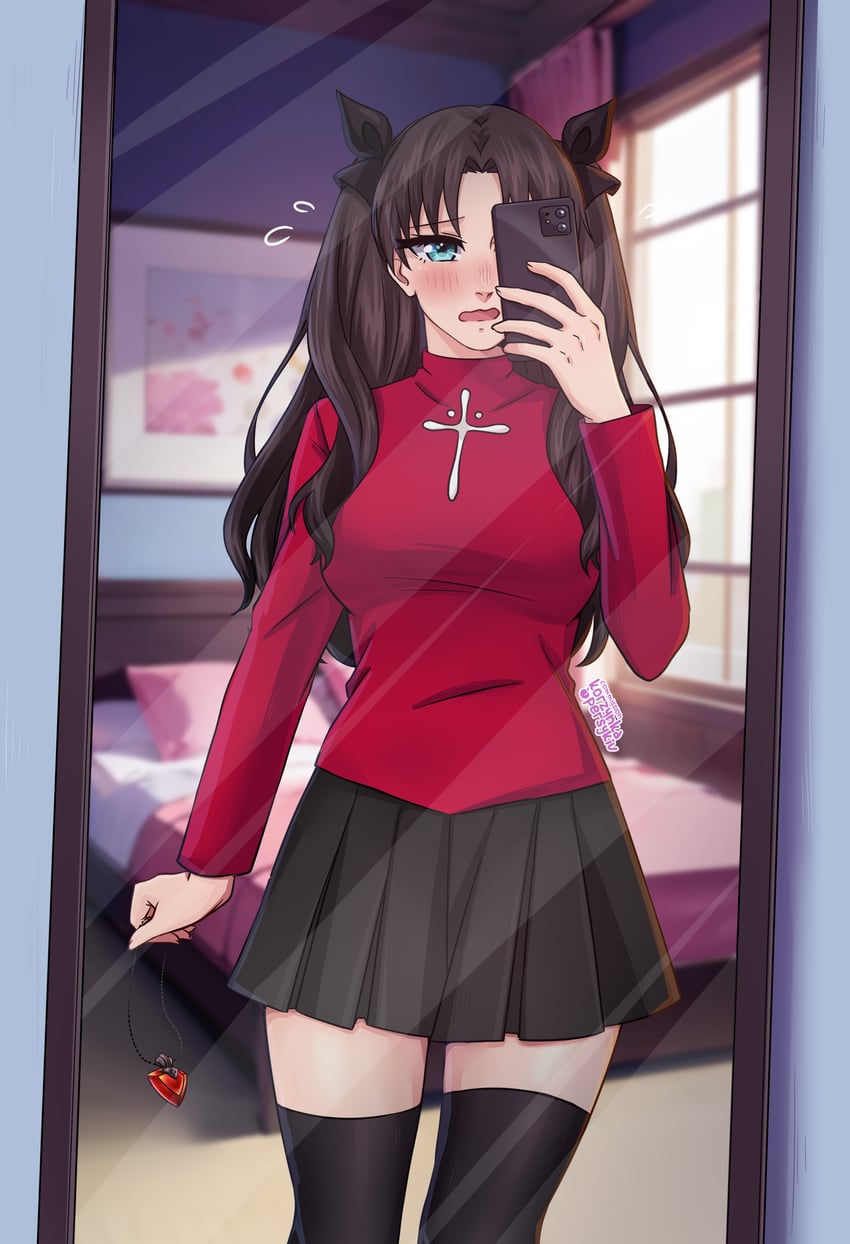 tohsaka rin (fate and 1 more) drawn by korzynka_persykiv
