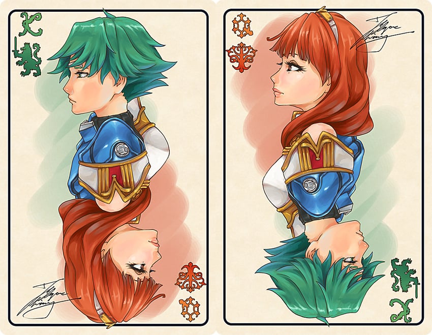 celica and alm (fire emblem and 1 more) drawn by fadingz