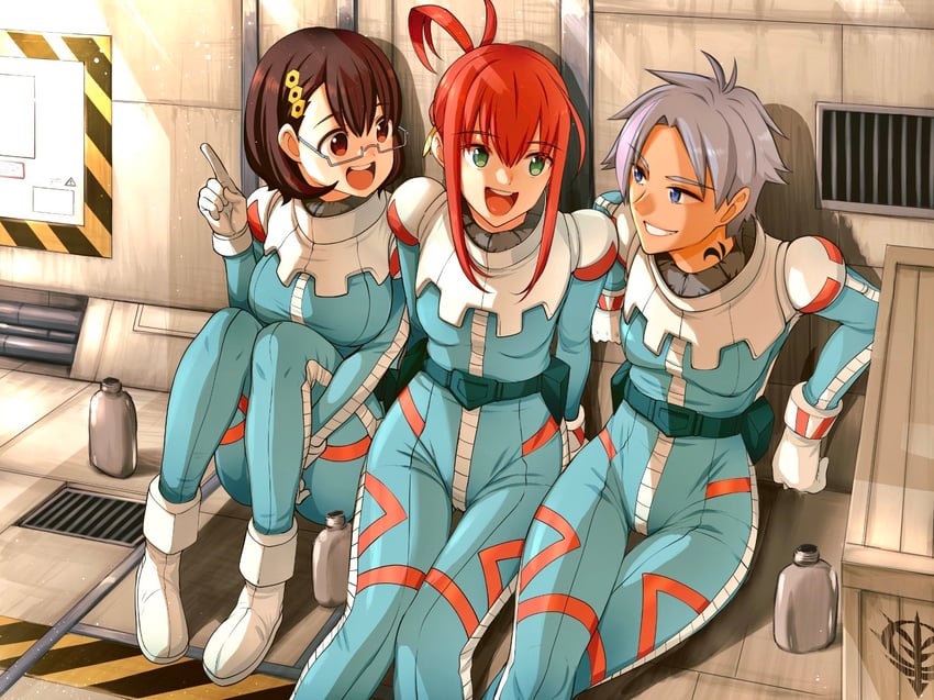 mia brinkman, alma stirner, and helena hegel (gundam and 1 more) drawn by takagi_shuei