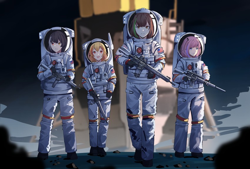 m4a1, m4 sopmod ii, st ar-15, and ro635 (girls' frontline and 1 more) drawn by gar32