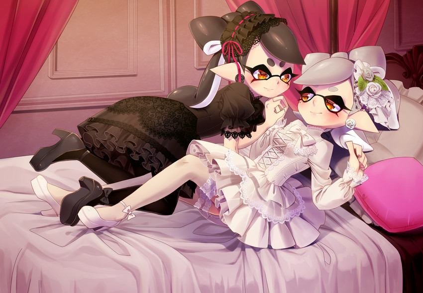callie and marie (splatoon and 1 more) drawn by nomu_(29_nom)