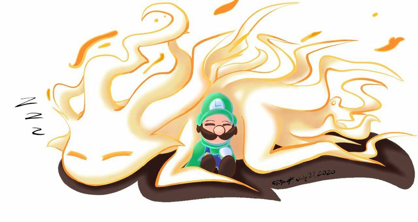 luigi and arceus (pokemon and 2 more) drawn by erzafire