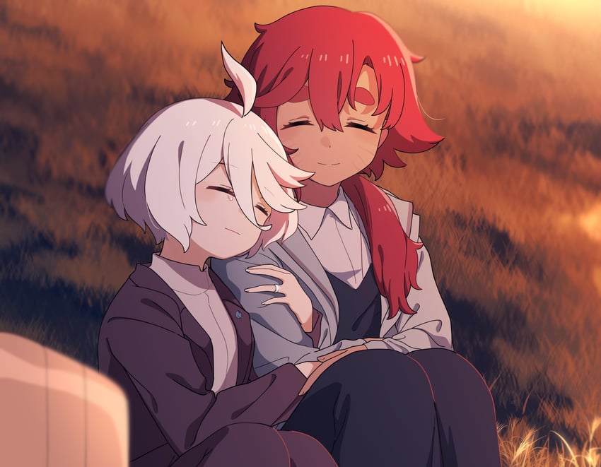 suletta mercury and miorine rembran (gundam and 1 more) drawn by xion_(pulilulu)
