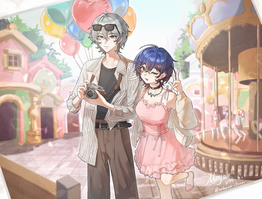 belle and wise (zenless zone zero) drawn by moyaoyaoyaoyao_r