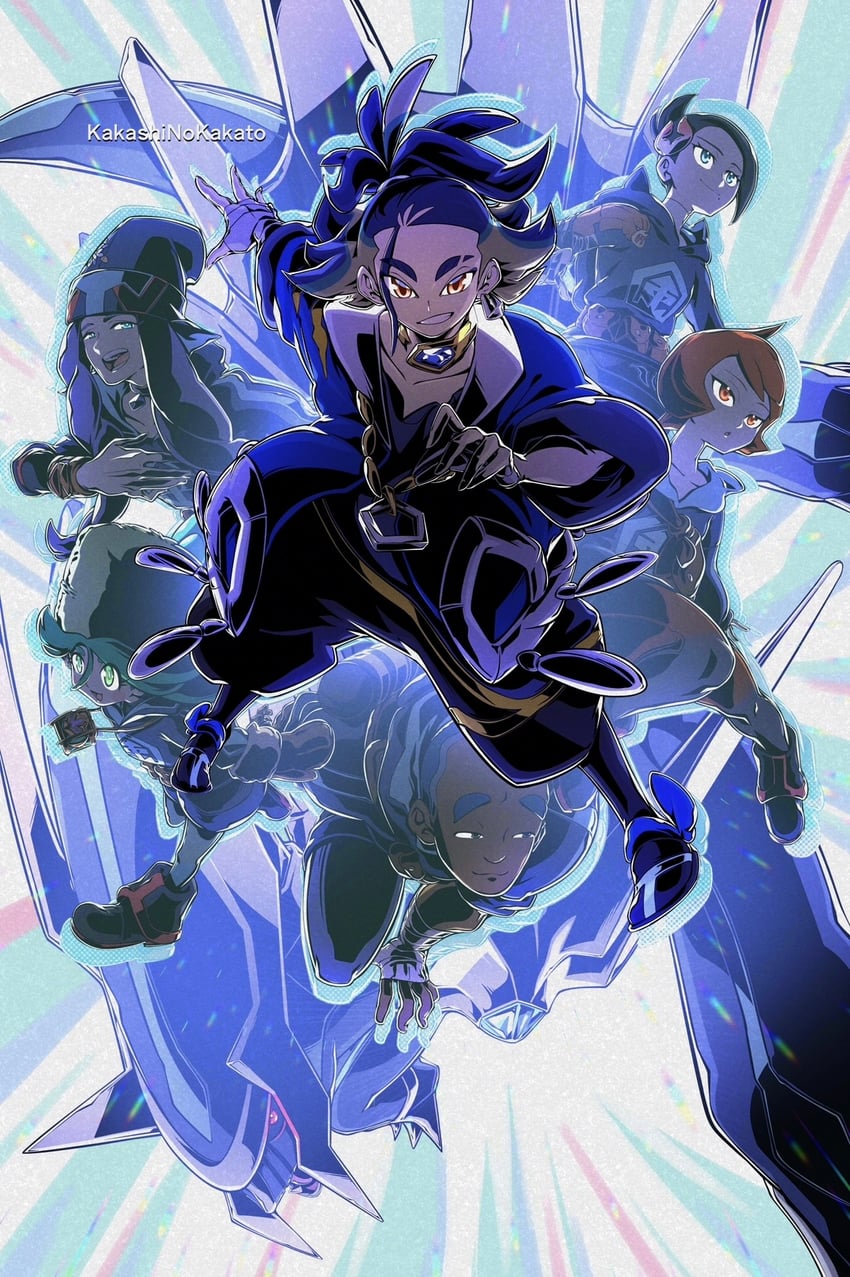 adaman, arezu, dialga, sabi, mai, and 2 more (pokemon and 1 more) drawn by kakashino_kakato