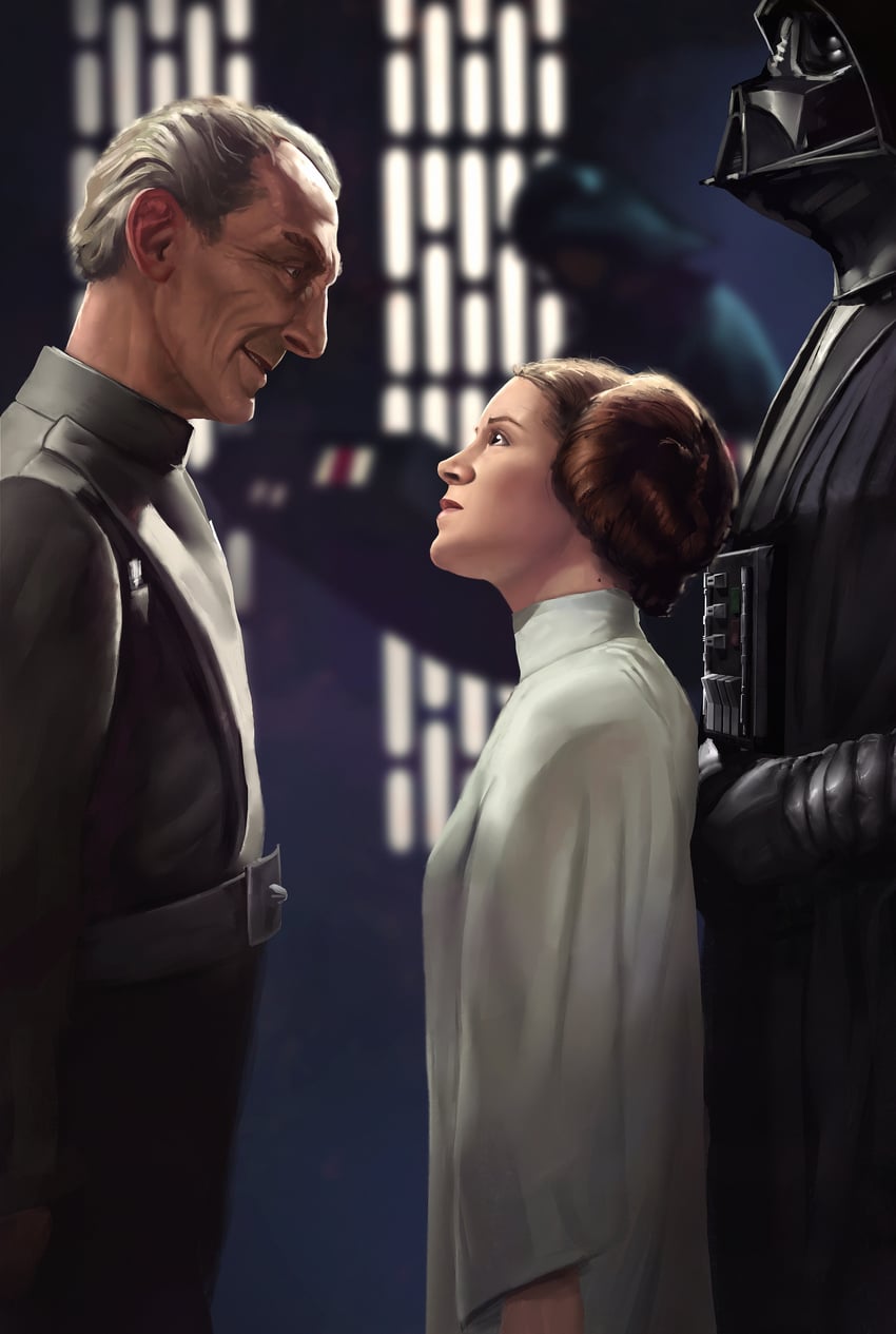 darth vader, princess leia, and grand moff tarkin (star wars and 1 more) drawn by balance_sheet