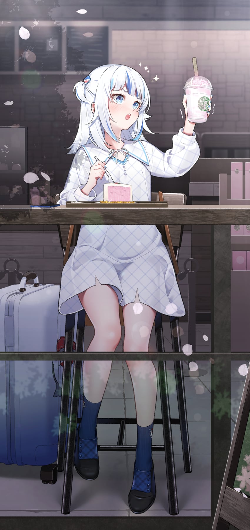 gawr gura (hololive and 1 more) drawn by suzu_(tonami0726)