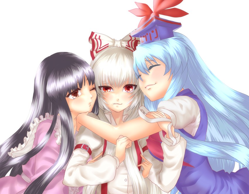 fujiwara no mokou, kamishirasawa keine, and houraisan kaguya (touhou) drawn by nahomi0319