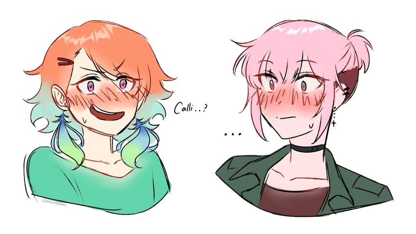 mori calliope and takanashi kiara (hololive and 1 more) drawn by r1nnscribbles