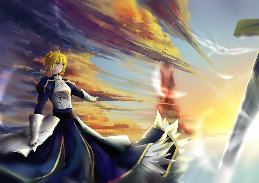 artoria pendragon and saber (fate and 1 more) drawn by arsh_(thestarwish)