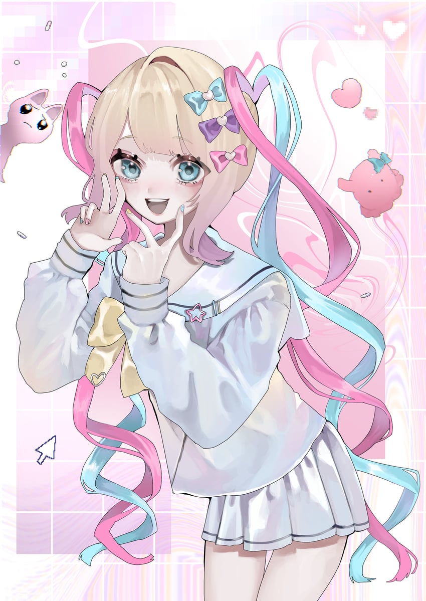 chouzetsusaikawa tenshi-chan and pien cat (needy girl overdose) drawn by hanataro_(sruvhqkehy1zied)