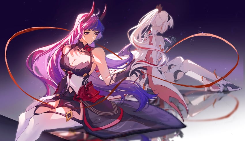 kiana kaslana and raiden mei (honkai and 1 more) drawn by 940869601