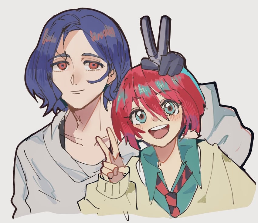 amate yuzuriha and shuji ito (gundam and 1 more) drawn by objection_yama