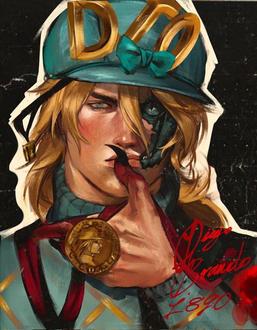 diego brando and scary monsters (jojo no kimyou na bouken and 1 more) drawn by daniimouwry