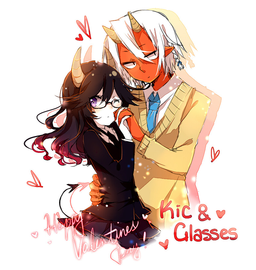 glasses and kiku (funamusea and 1 more) drawn by mary_(14476764)
