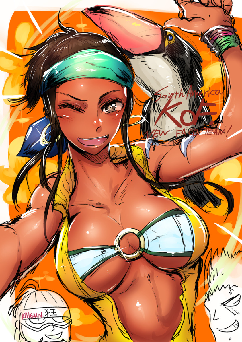 zarina, bandeiras hattori, coco, and nelson (the king of fighters and 1 more) drawn by ichigain