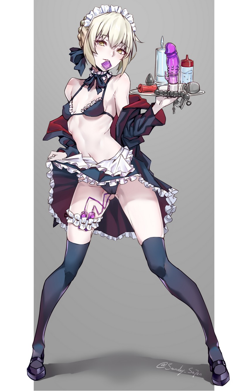 artoria pendragon and saber alter (fate and 1 more) drawn by sunday_se7en