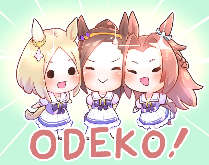 narita top road, sakura bakushin o, and kawakami princess (umamusume) drawn by chokueji