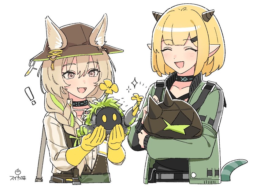 beanstalk, originium slug, domesticated metal crab, and vanilla (arknights) drawn by suika_aji