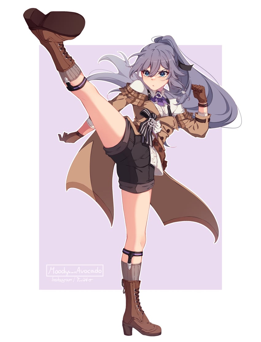 fu hua (honkai and 1 more) drawn by moody_avocado