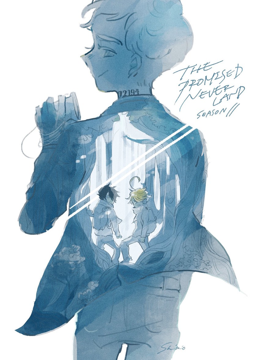 emma, norman, and ray (yakusoku no neverland) drawn by shikioiii