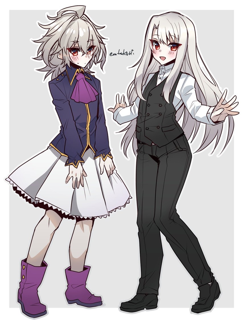 illyasviel von einzbern and sieg (fate and 2 more) drawn by haoro