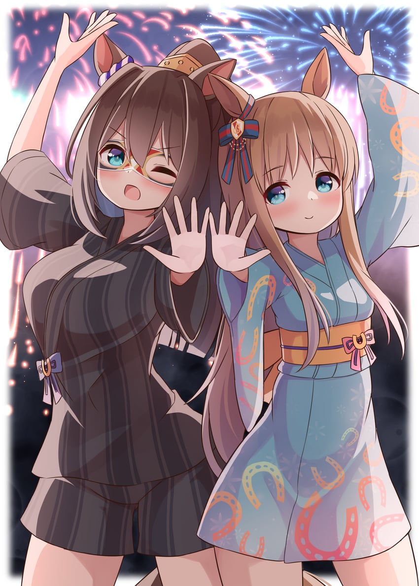 grass wonder and el condor pasa (umamusume) drawn by nepty_(silkey_vod)