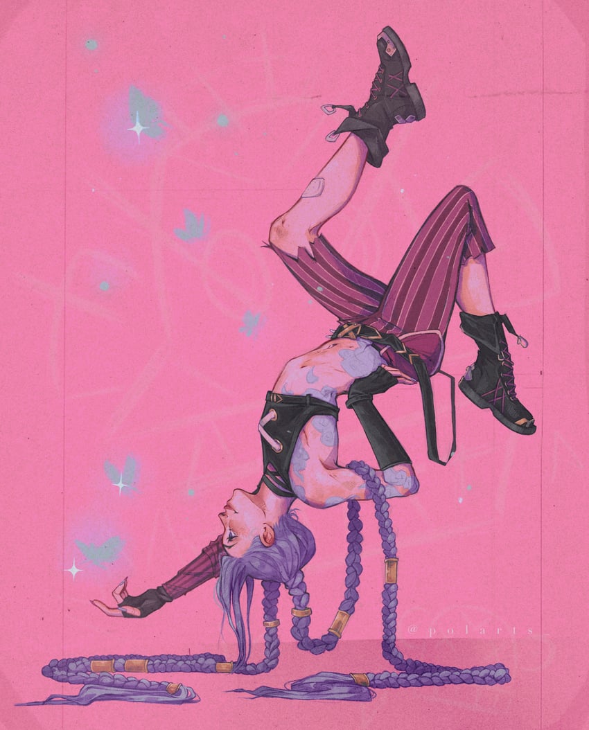 jinx and arcane jinx (league of legends and 1 more) drawn by polartss