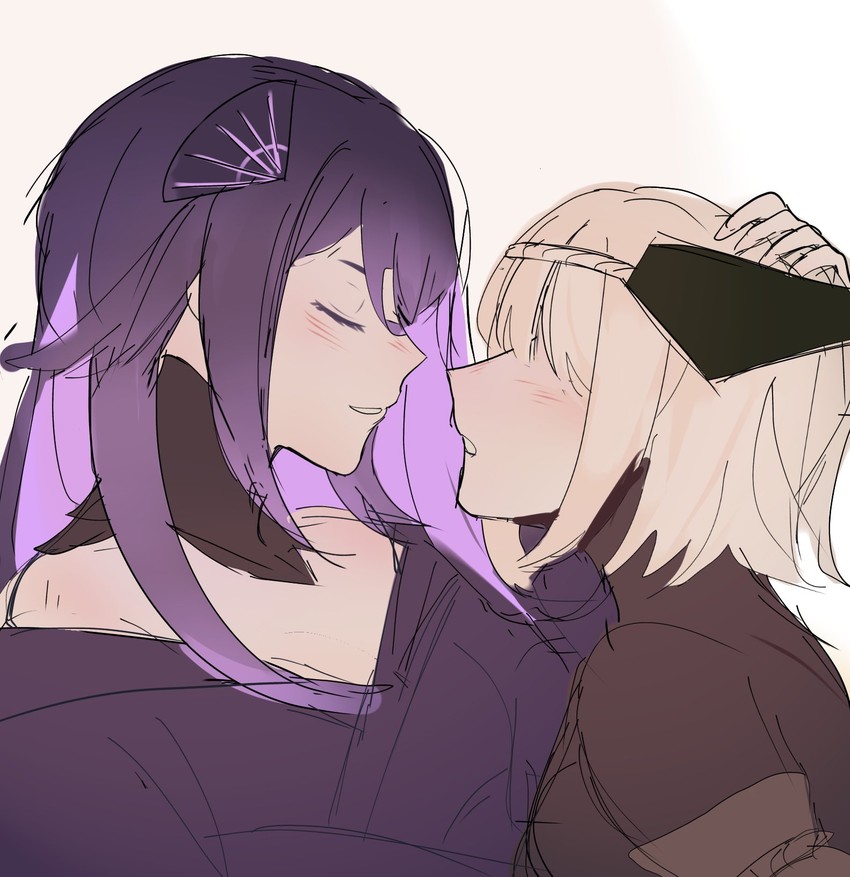 raiden shogun and kujou sara (genshin impact) drawn by aiyu0412