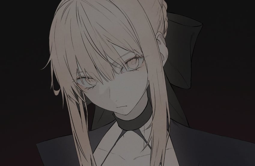 artoria pendragon and saber alter (fate and 2 more) drawn by fov_ps