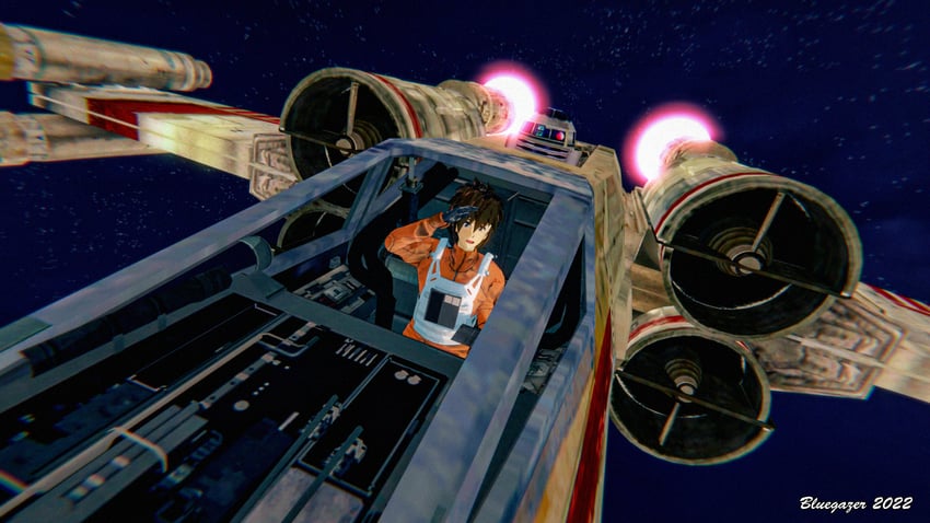 ichijou hikaru, r2-d2, and rebel pilot (macross and 4 more) drawn by jehuty001