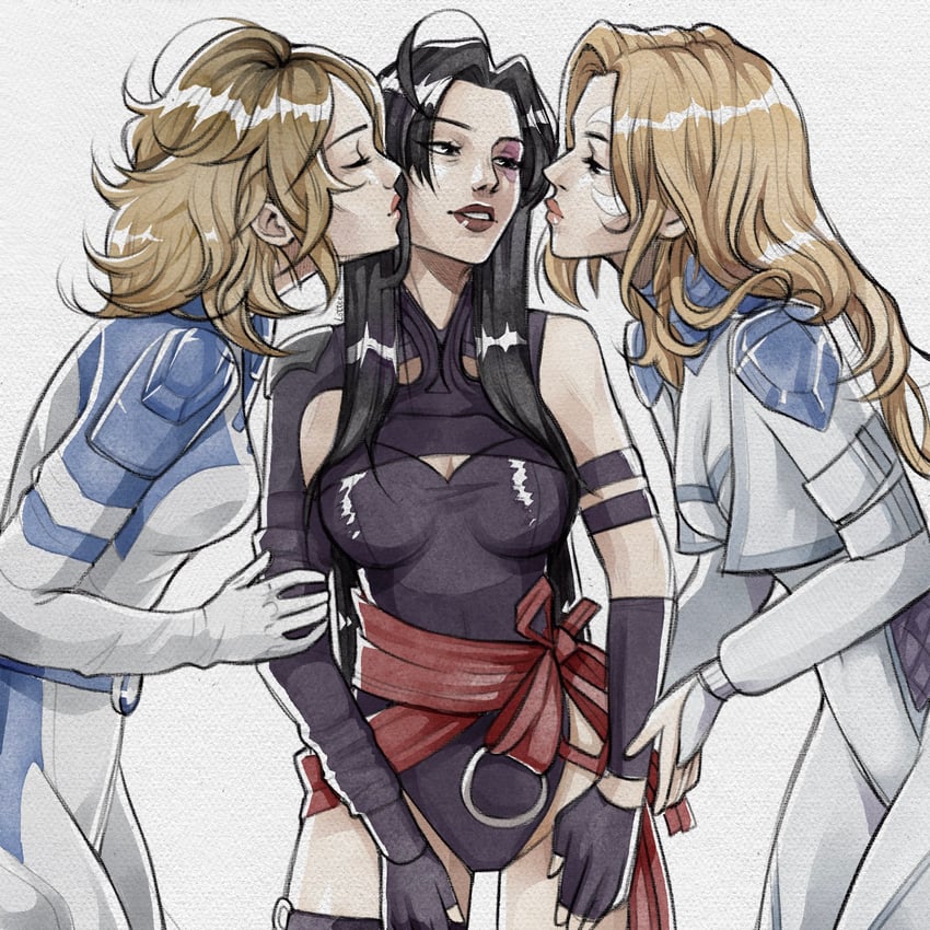 psylocke, sue storm, and dagger (marvel and 3 more) drawn by lottee_art