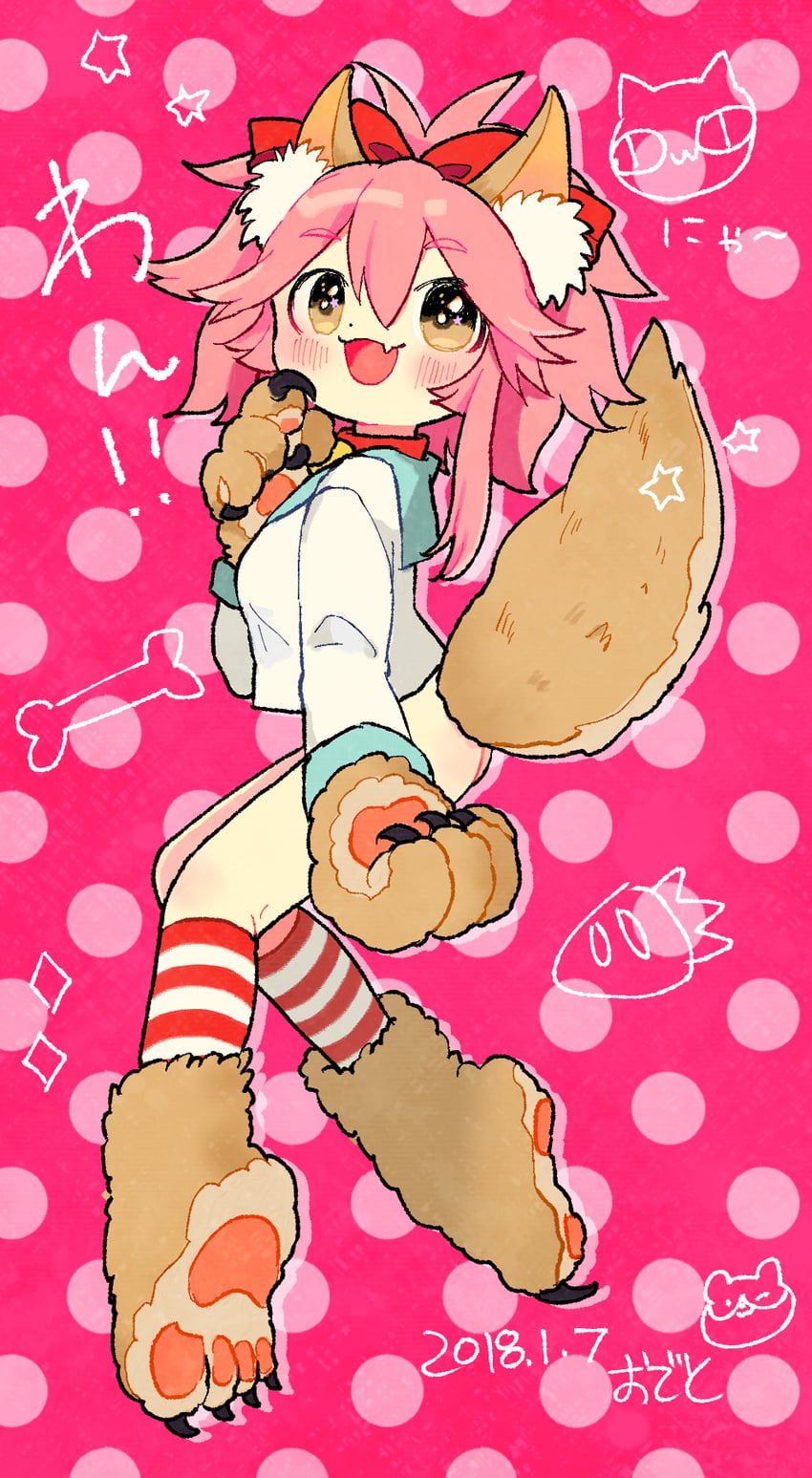 tamamo and tamamo cat (fate and 1 more) drawn by odetooo