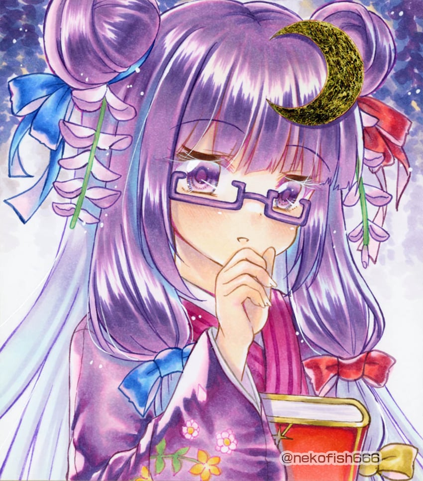 patchouli knowledge (touhou and 1 more) drawn by nekofish666