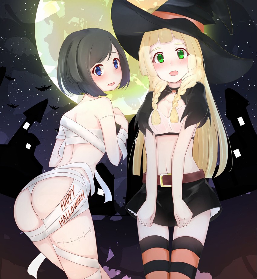 lillie and selene (pokemon and 1 more) drawn by ko_to_tsuki