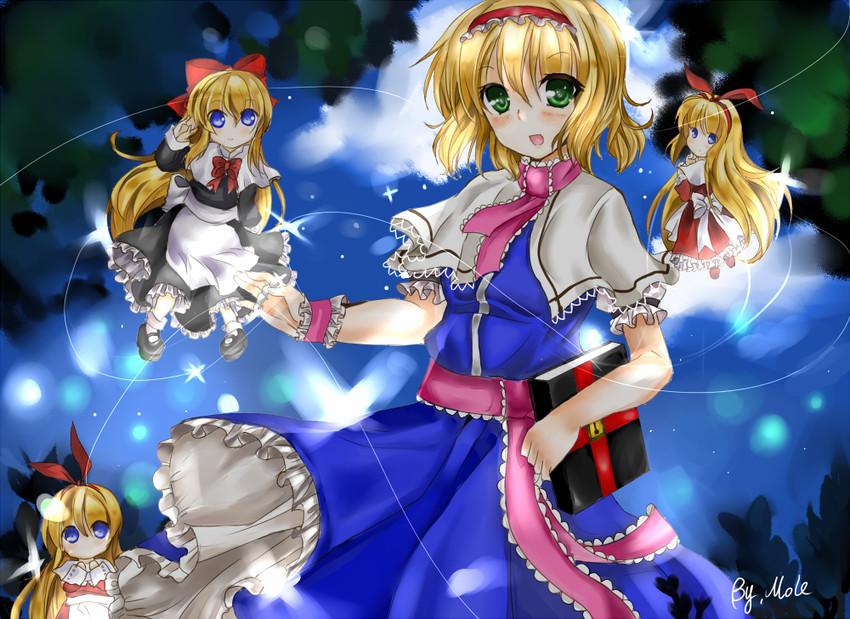 alice margatroid, shanghai doll, and hourai doll (touhou) drawn by di_tao
