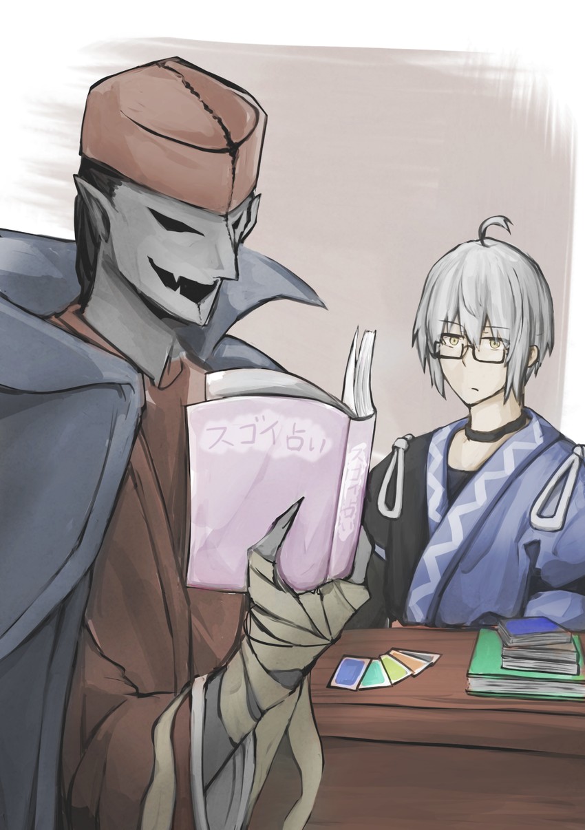 morichika rinnosuke and fortune teller (touhou) drawn by meimei_(gvsu2738)