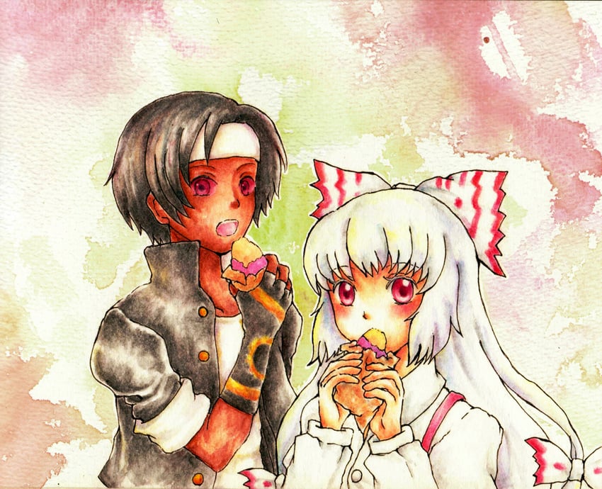 fujiwara no mokou and kusanagi (touhou and 2 more) drawn by torikokoro