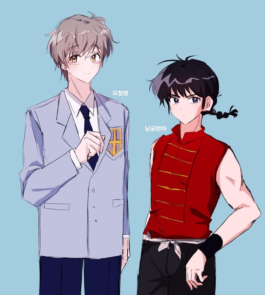 saotome ranma and tsukishiro yukito (cardcaptor sakura and 1 more) drawn by heteromanham
