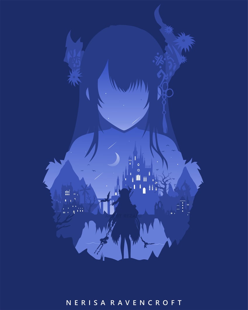 nerissa ravencroft (hololive and 1 more) drawn by rezami