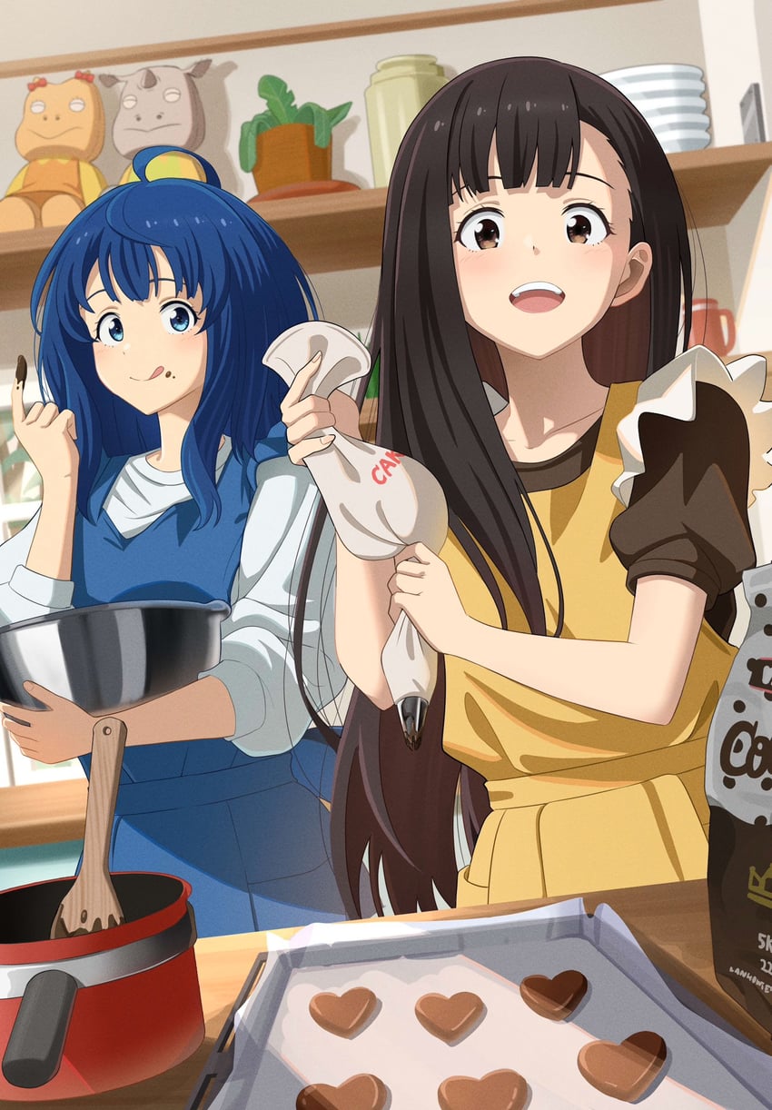yanami anna and nukumizu kaju (make heroine ga oo sugiru!) drawn by omio