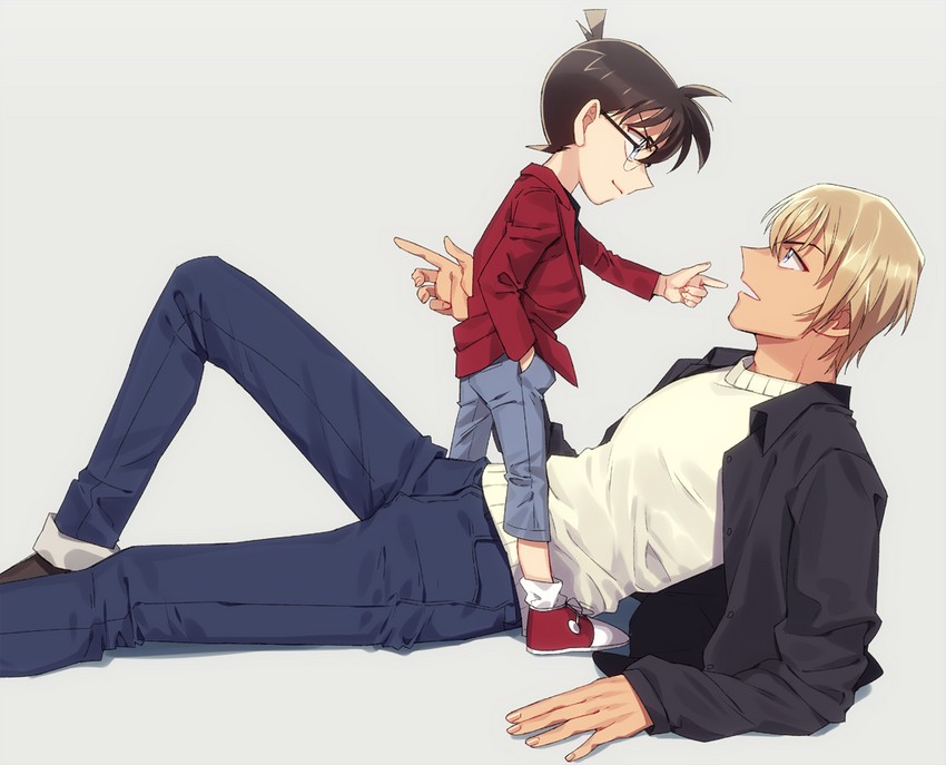 edogawa conan and amuro tooru (meitantei conan) drawn by k_(gear_labo)