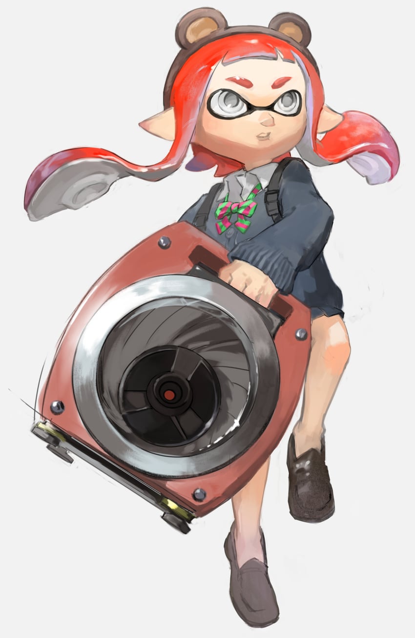 inkling player character and inkling girl (splatoon) drawn by ga4me4