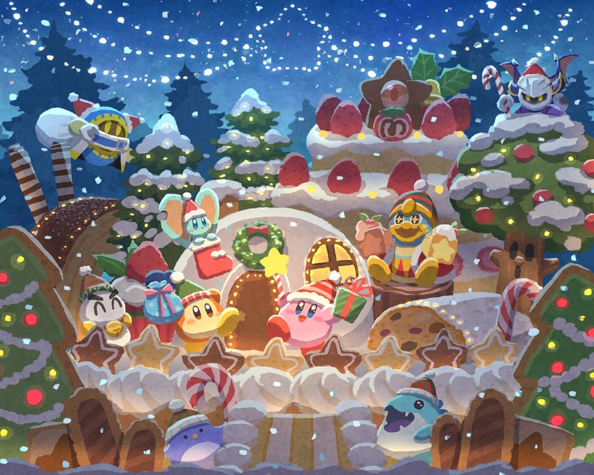 kirby, meta knight, waddle dee, king dedede, magolor, and 6 more (kirby) drawn by miclot